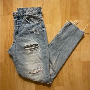 Light Wash Distressed Boyfriend Denim